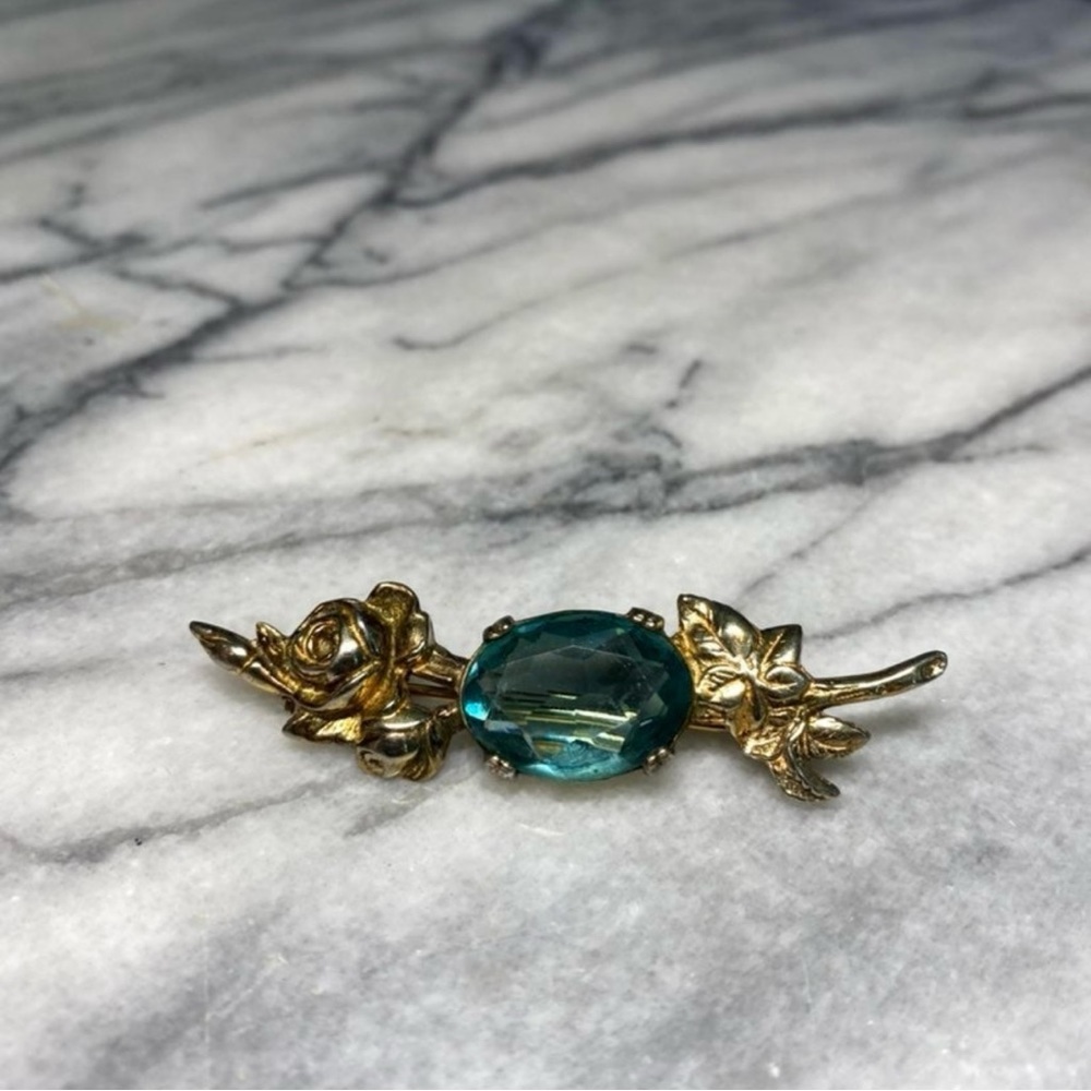 Vintage Sterling Silver Rose Brooch